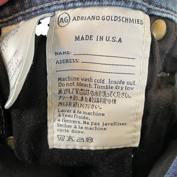 AG The Prima Mid-Rise Cigarette Skinny Jean Denim Size 25 Blue Embroidered USA - Picture 5 of 15